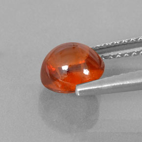 1.98캐럿 천연 레드 오렌지 스페사르타이트 가넷, 투명한, 6.8×6.4 mm, 투명/반투명