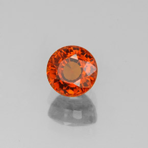 0.99캐럿 천연 만다린 오렌지 스페사르타이트 가넷, 라운드 컷, 5.09 mm, VS-SI