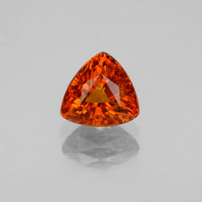 1.56캐럿 천연 레드 오렌지 스페사르타이트 가넷, 트릴리언, 6.9×6.6 mm, SI