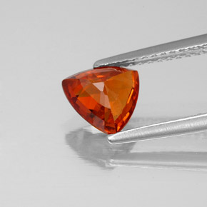 1.56캐럿 천연 레드 오렌지 스페사르타이트 가넷, 트릴리언, 6.9×6.6 mm, SI