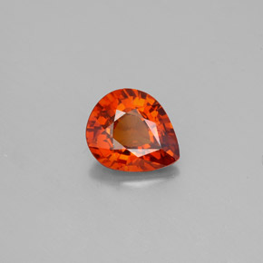 1.57캐럿 천연 레드 오렌지 스페사르타이트 가넷, 배 모양, 7.8×6.6 mm, VS