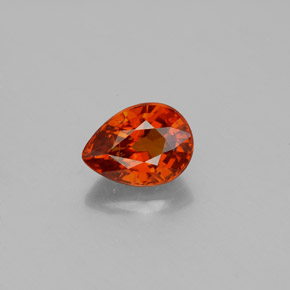 1.70캐럿 천연 레드 오렌지 스페사르타이트 가넷, 배 모양, 7.8×5.8 mm, VS-SI