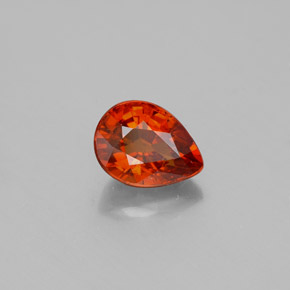 1.70캐럿 천연 레드 오렌지 스페사르타이트 가넷, 배 모양, 7.8×5.8 mm, VS-SI