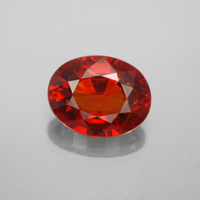 3.36캐럿 천연 오렌지 레드 스페사르타이트 가넷, 타원형 컷, 10.2×8 mm, VS-SI