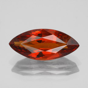 4.97캐럿 천연 오렌지 레드 스페사르타이트 가넷, 마퀴즈, 15.9×7.1 mm, SI