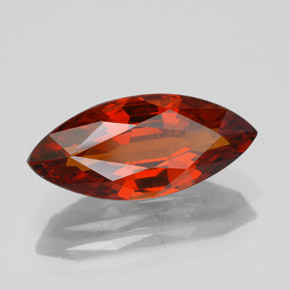 4.97캐럿 천연 오렌지 레드 스페사르타이트 가넷, 마퀴즈, 15.9×7.1 mm, SI