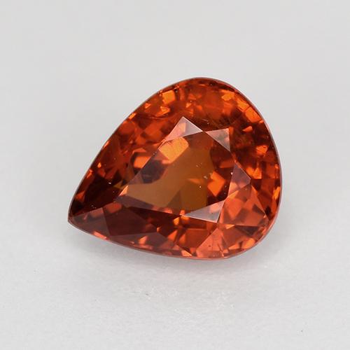 1.08캐럿 천연 미디엄 다크 레드 스페사르타이트 가넷, 배 모양, 6.5×5.4 mm, VS