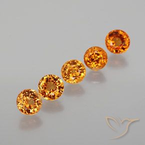 2.26캐럿 천연 갈색빛 오렌지 스페사르타이트 가넷 보석, 라운드 컷, 4.31 mm, VS