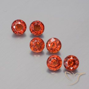 3.45캐럿 천연 밝은 빨간색 스페사르타이트 가넷 보석, 라운드 컷, 4.57 mm, VVS-VS