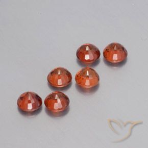 3.45캐럿 천연 밝은 빨간색 스페사르타이트 가넷 보석, 라운드 컷, 4.57 mm, VVS-VS