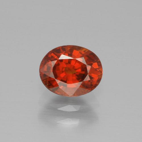 1.22캐럿 천연 밝은 빨간색 스페사르타이트 가넷, 타원형 컷, 6.6×5.4 mm, VVS-VS