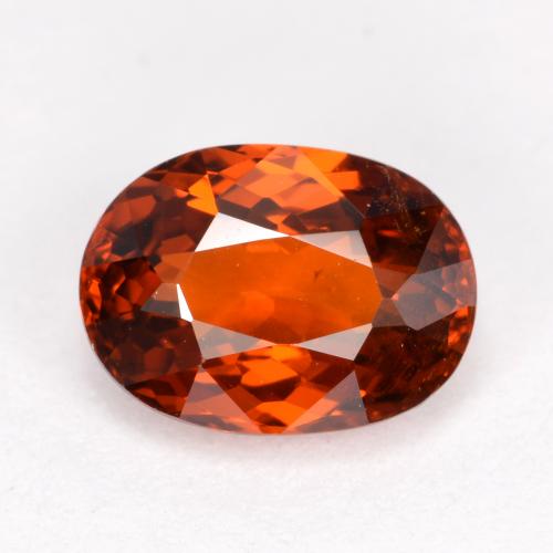 1.59캐럿 천연 밝은 빨간색 스페사르타이트 가넷, 타원형 컷, 7.7×5.6 mm, VS
