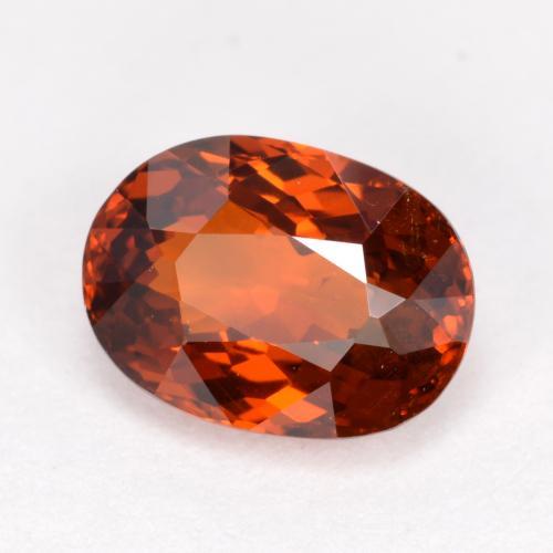 1.59캐럿 천연 밝은 빨간색 스페사르타이트 가넷, 타원형 컷, 7.7×5.6 mm, VS