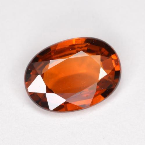 0.98캐럿 천연 딥 오렌지 스페사르타이트 가넷, 타원형 컷, 7.3×5.3 mm, VVS-VS