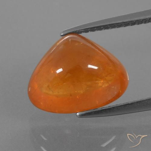 7.49캐럿 천연 딥 오렌지 스페사르타이트 가넷, 배 모양, 12.1×9.7 mm, 투명한