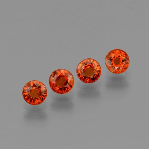 1.90캐럿 천연 미디엄 레드 스페사르타이트 가넷 보석, 라운드 컷, 4.19 mm, VVS-VS