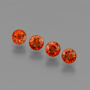 1.90캐럿 천연 미디엄 레드 스페사르타이트 가넷 보석, 라운드 컷, 4.19 mm, VVS-VS