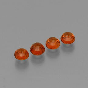 1.90캐럿 천연 미디엄 레드 스페사르타이트 가넷 보석, 라운드 컷, 4.19 mm, VVS-VS