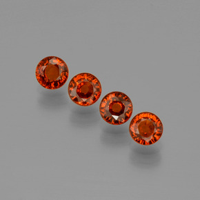 1.89캐럿 천연 딥 레드 스페사르타이트 가넷 보석, 라운드 컷, 4.25 mm, VVS-VS