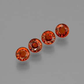 1.89캐럿 천연 딥 레드 스페사르타이트 가넷 보석, 라운드 컷, 4.25 mm, VVS-VS