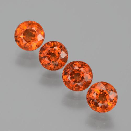 3.08캐럿 천연 앰버 오렌지 스페사르타이트 가넷 보석, 라운드 컷, 4.96 mm, VS