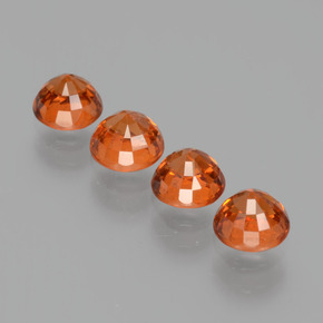 3.08캐럿 천연 앰버 오렌지 스페사르타이트 가넷 보석, 라운드 컷, 4.96 mm, VS