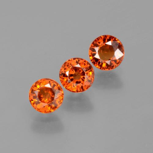 1.82캐럿 천연 파이어 오렌지 스페사르타이트 가넷 보석, 라운드 컷, 4.78 mm, VS