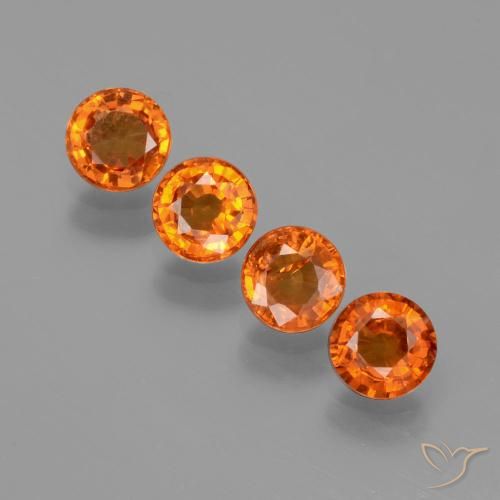 1.70캐럿 천연 밝은 오렌지 스페사르타이트 가넷 보석, 라운드 컷, 4.28 mm, VS