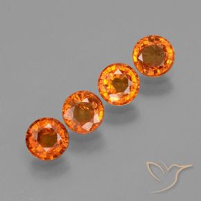 1.70캐럿 천연 밝은 오렌지 스페사르타이트 가넷 보석, 라운드 컷, 4.28 mm, VS