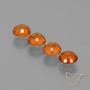 1.70캐럿 천연 밝은 오렌지 스페사르타이트 가넷 보석, 라운드 컷, 4.28 mm, VS