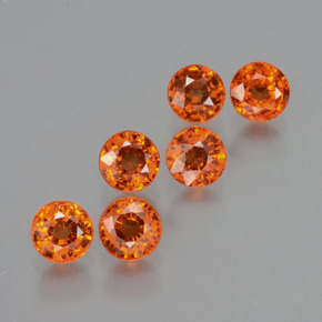 2.36캐럿 천연 파이어 오렌지 스페사르타이트 가넷 보석, 라운드 컷, 3.92 mm, VS