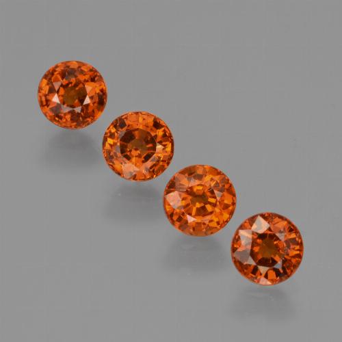 2.61캐럿 천연 붉은빛 오렌지 스페사르타이트 가넷 보석, 라운드 컷, 4.80 mm, VS
