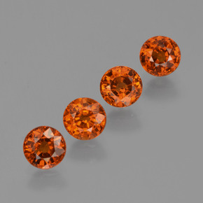 2.61캐럿 천연 붉은빛 오렌지 스페사르타이트 가넷 보석, 라운드 컷, 4.80 mm, VS