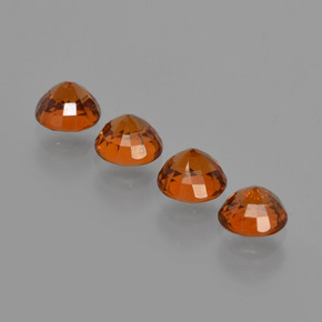 2.61캐럿 천연 붉은빛 오렌지 스페사르타이트 가넷 보석, 라운드 컷, 4.80 mm, VS