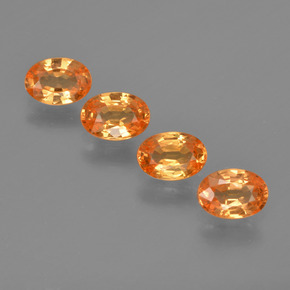 캐럿 천연 오렌지 스페사르타이트 가넷 보석, 타원형 컷, 5.9×4.1 mm, VS