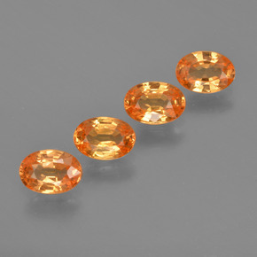캐럿 천연 오렌지 스페사르타이트 가넷 보석, 타원형 컷, 5.9×4.1 mm, VS