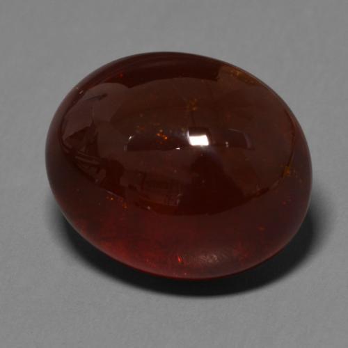 33.34캐럿 천연 붉은빛 브라운 스페사르타이트 가넷, 타원형 컷, 18.6×15.2 mm, 투명한