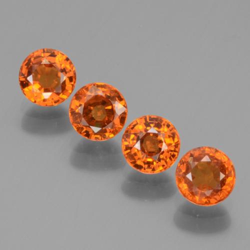 2.49캐럿 천연 앰버 오렌지 스페사르타이트 가넷 보석, 라운드 컷, 4.77 mm, VS-SI