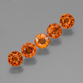 2.68캐럿 천연 미디엄 오렌지 스페사르타이트 가넷 보석, 라운드 컷, 4.55 mm, VS