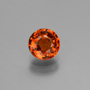 0.87캐럿 천연 오렌지 스페사르타이트 가넷, 라운드 컷, 5.55 mm, VVS-VS