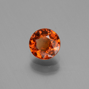 0.87캐럿 천연 오렌지 스페사르타이트 가넷, 라운드 컷, 5.55 mm, VVS-VS