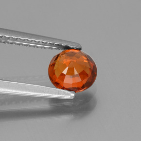 0.87캐럿 천연 오렌지 스페사르타이트 가넷, 라운드 컷, 5.55 mm, VVS-VS