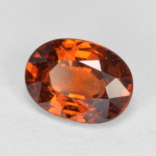 1.02캐럿 천연 파이어 오렌지 스페사르타이트 가넷, 타원형 컷, 6.9×5.1 mm, VS-SI