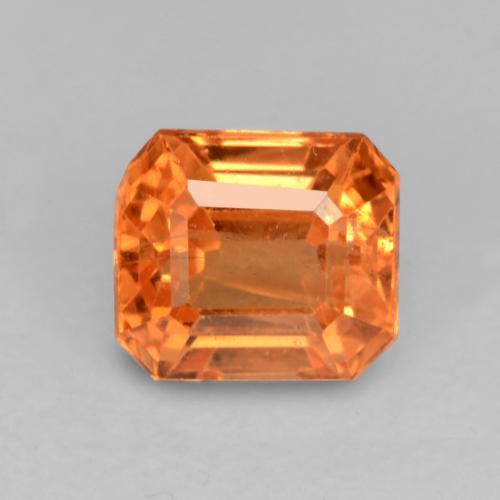 0.91캐럿 천연 밝은 오렌지 스페사르타이트 가넷, 에메랄드 컷, 5.3×4.7 mm, VS-SI