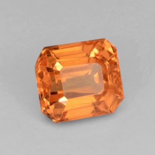0.91캐럿 천연 밝은 오렌지 스페사르타이트 가넷, 에메랄드 컷, 5.3×4.7 mm, VS-SI