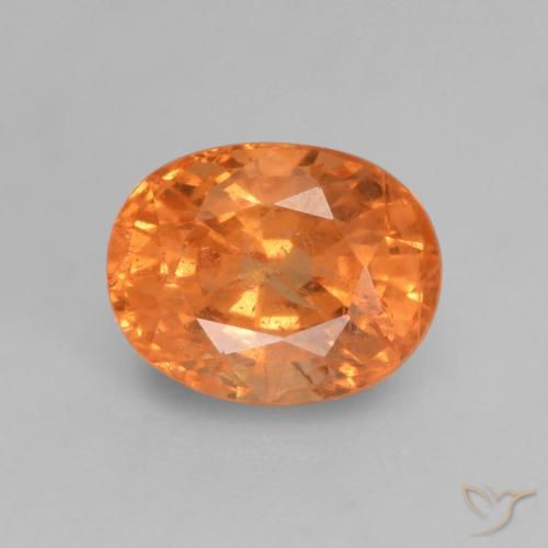 0.83캐럿 천연 붉은빛 오렌지 스페사르타이트 가넷, 타원형 컷, 5.7×4.5 mm, VS-SI