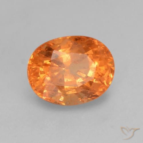 0.83캐럿 천연 붉은빛 오렌지 스페사르타이트 가넷, 타원형 컷, 5.7×4.5 mm, VS-SI