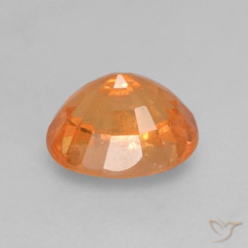 0.83캐럿 천연 붉은빛 오렌지 스페사르타이트 가넷, 타원형 컷, 5.7×4.5 mm, VS-SI