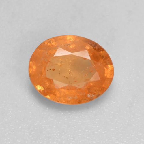0.94캐럿 천연 앰버 오렌지 스페사르타이트 가넷, 타원형 컷, 6.7×5.5 mm, VS-SI