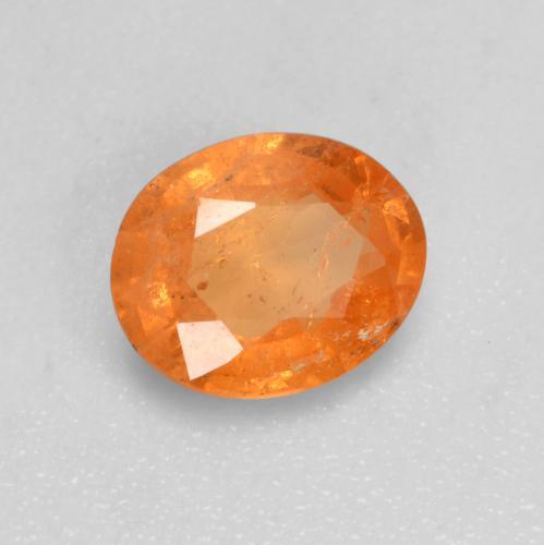 0.94캐럿 천연 앰버 오렌지 스페사르타이트 가넷, 타원형 컷, 6.7×5.5 mm, VS-SI